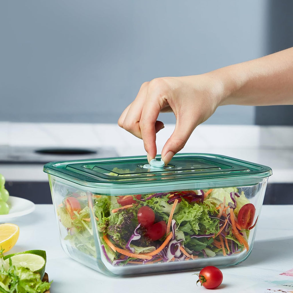 12 Cups/ 100 oz Large Glass Food Storage Baking Container with Lid - For Baking, Roasting, Storing Food, Vegetables Fruits