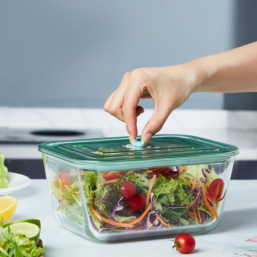 12 Cups/ 100 oz Large Glass Food Storage Baking Container with Lid - For Baking, Roasting, Storing Food, Vegetables Fruits