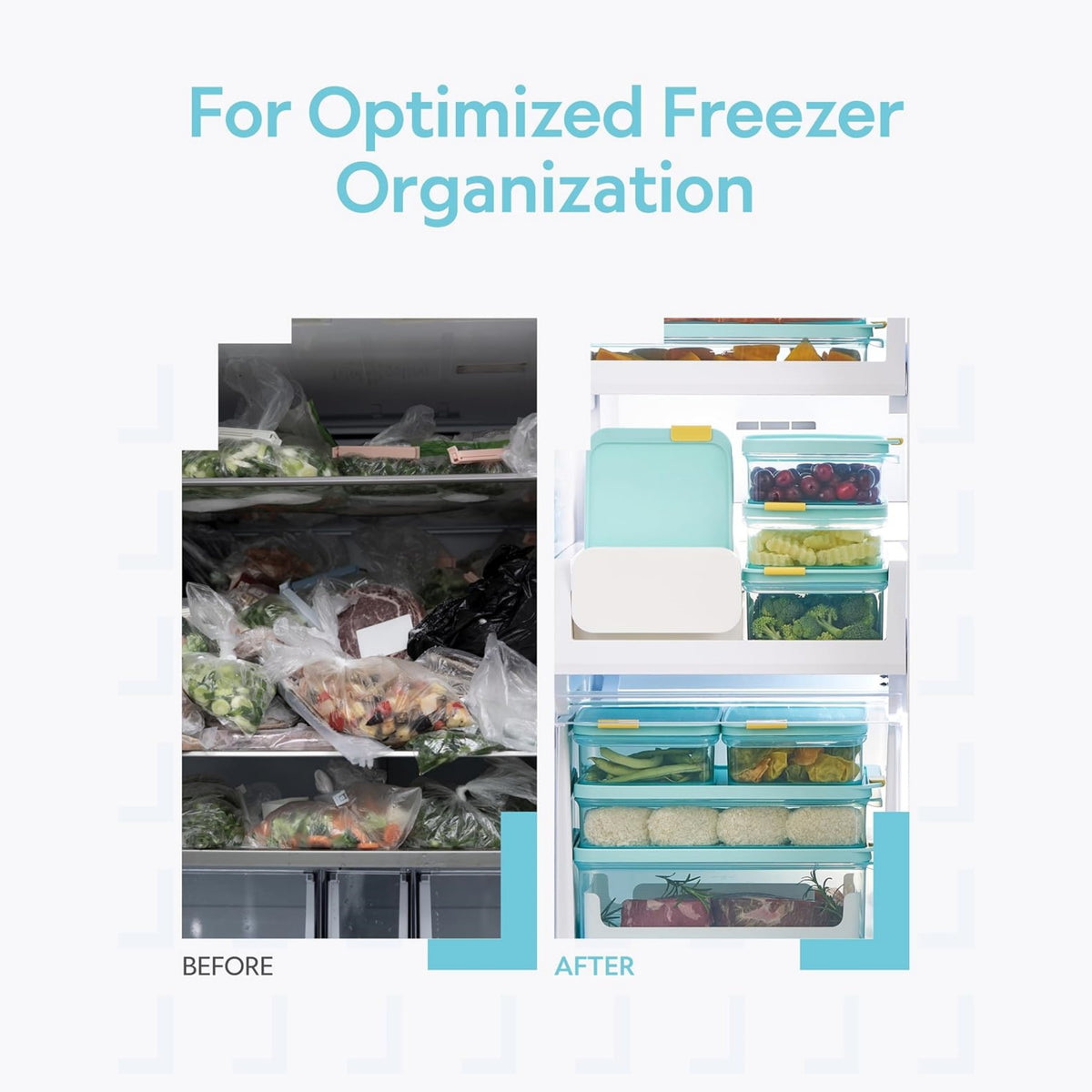 Food Storage Container, 15.2 fl oz (450 mL), Freezer Fit, Plastic Freezer Containers | Stackable Food Storage for Meal Prep | Microwave & Dishwasher Safe | BPA Free, HFL101